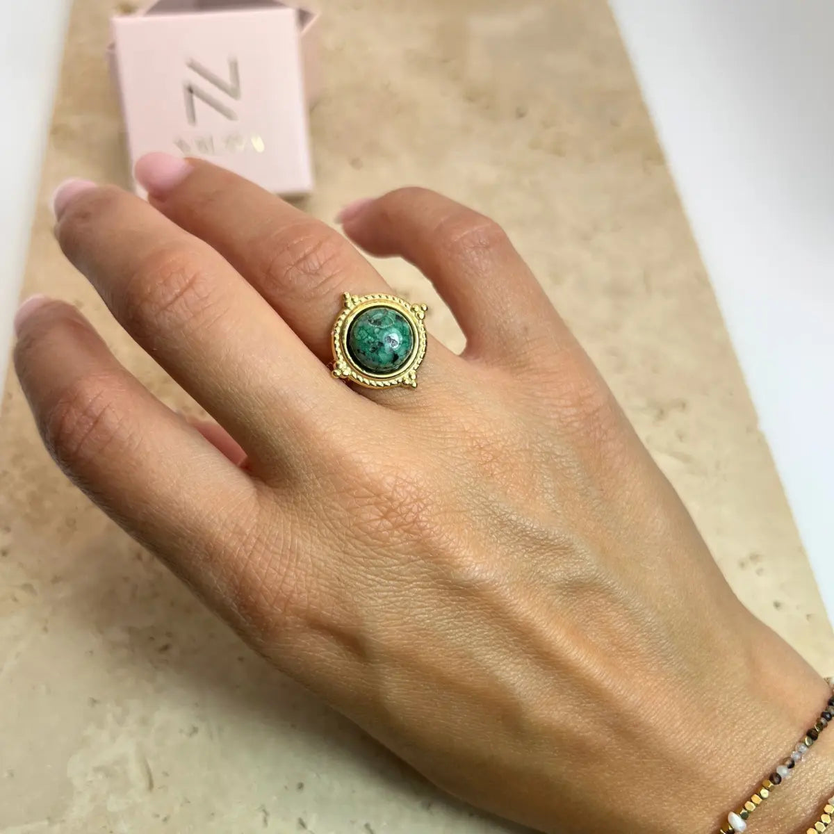 BAGUE CATHY TURQUOISE AFRICAINE NALAYA