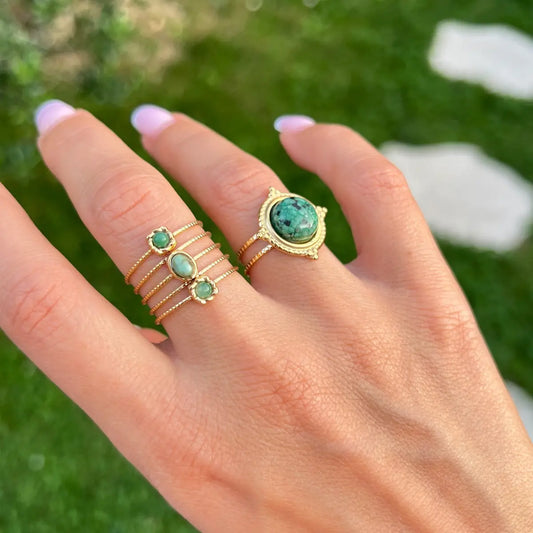 BAGUE CATHY TURQUOISE AFRICAINE NALAYA