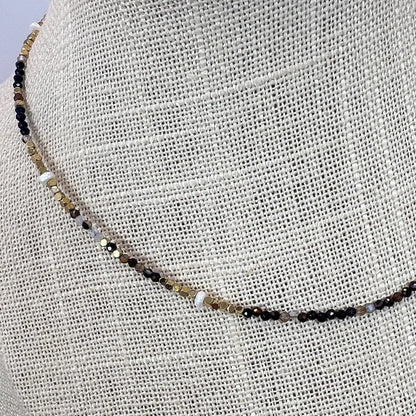 BRACELET 2 TOURS / CHOKER VALENTINA AGATE NOIRE NALAYA
