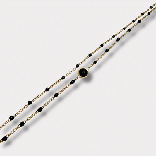 BRACELET DUO AGATE NOIRE NALAYA