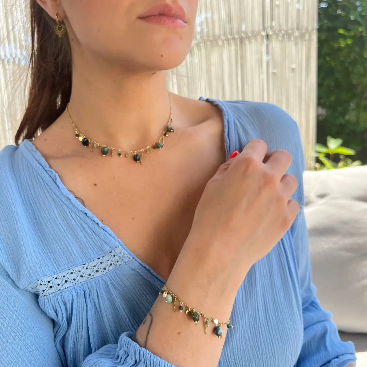 BRACELET PÉNÉLOPE JASPE VERT NALAYA