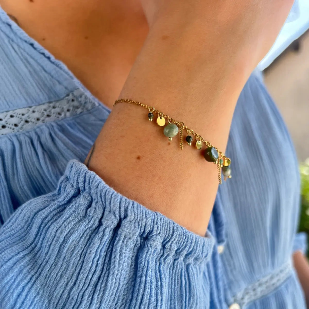 BRACELET PÉNÉLOPE JASPE VERT NALAYA