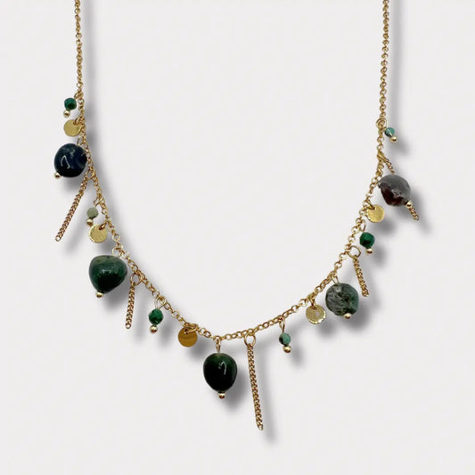 COLLIER PÉNÉLOPE JASPE VERT NALAYA
